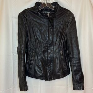 NuBorn Leather Genuine Leather Moto Bomber Jacket Made in New Zealand XS